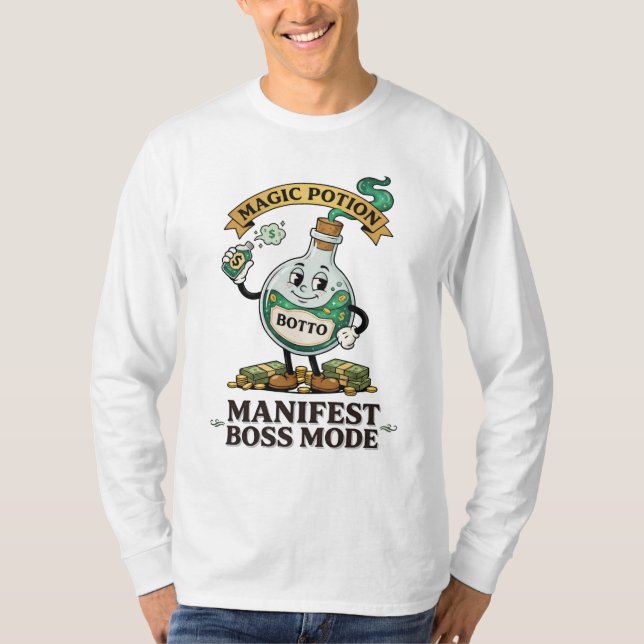 Botto Manifest Boss Mode Retro 1930-tals Tecknad D T Shirt (Framsida)