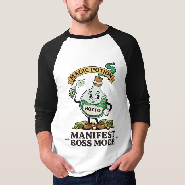 Botto Manifest Boss Mode Retro 1930-tals Tecknad D T Shirt (Framsida)