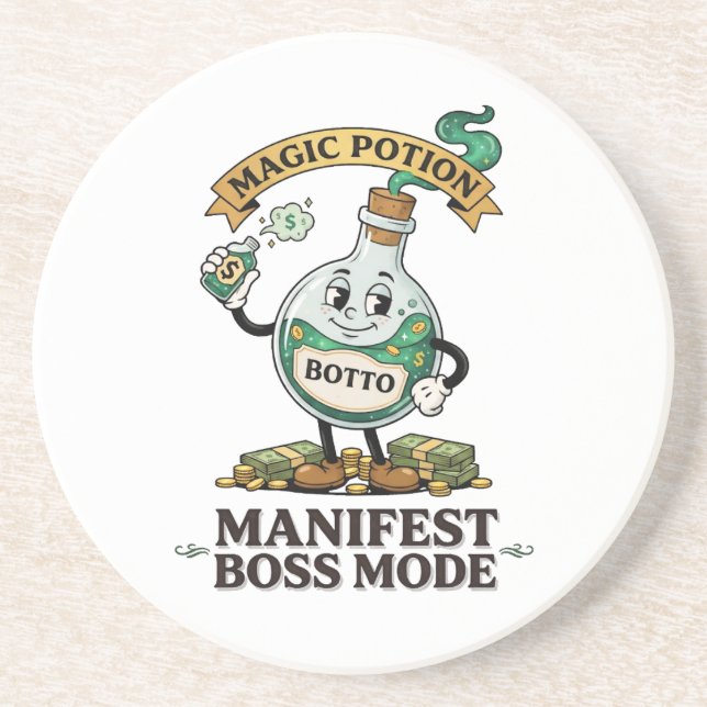Botto Manifest Boss Mode Retro 1930s Cartoon Potio Underlägg (Framsidan)