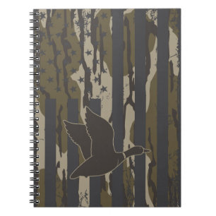 Bottomland Camo Anka Hunting American Flagga Fören Anteckningsbok