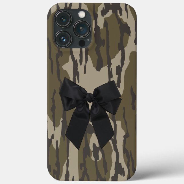 Bottomland Camo Cute Bow Ribbon for Women and Girl (Baksida)