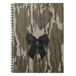 Bottomland Camo Cute Bow Ribbon for Women and Girl Anteckningsbok