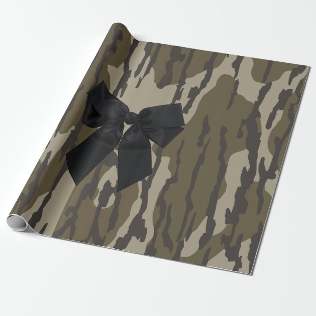 Bottomland Camo Cute Bow Ribbon for Women and Girl Presentpapper (Utrullad)