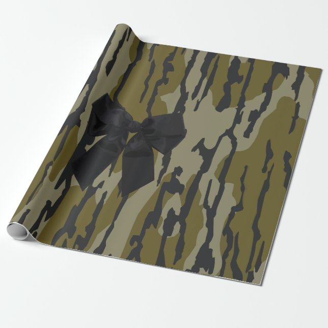 Bottomland Camo Cute Bow Ribbon for Women & Girls Presentpapper (Utrullad)