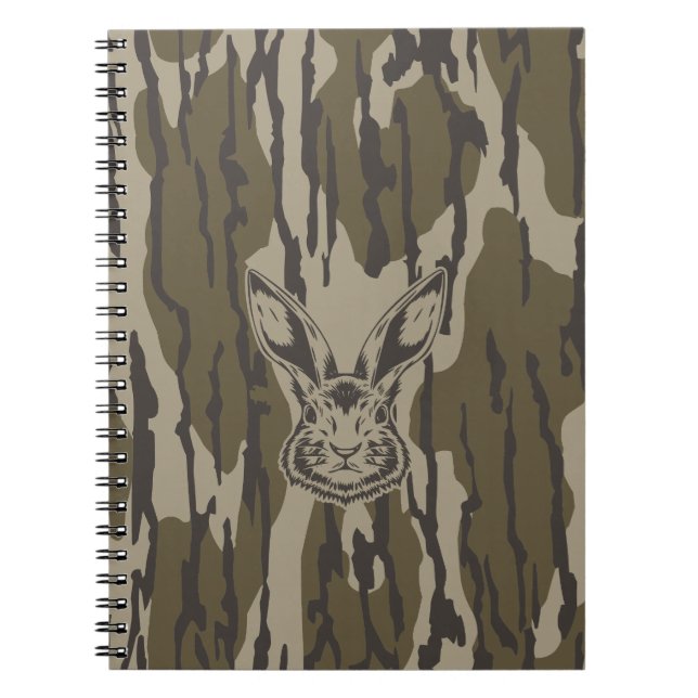 Bottomland Camo Hunting Camo Rabbit Anteckningsbok (Framsidan)