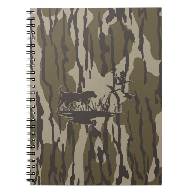 Bottomland Camo Skin Hund och Ankor Anteckningsbok (Framsidan)