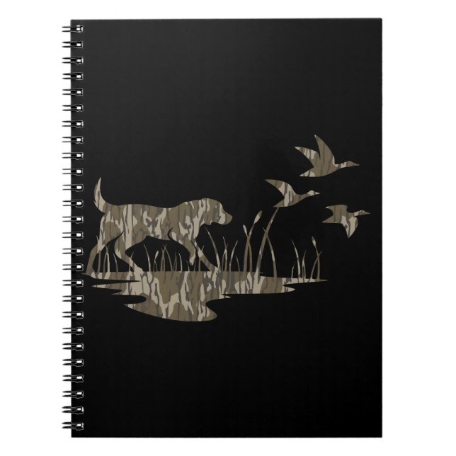 Bottomland Camo Skin Hund och Ankor Anteckningsbok (Framsidan)