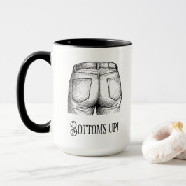 Bottoms Up! Funny White Elephant Gift Christmas Mugg