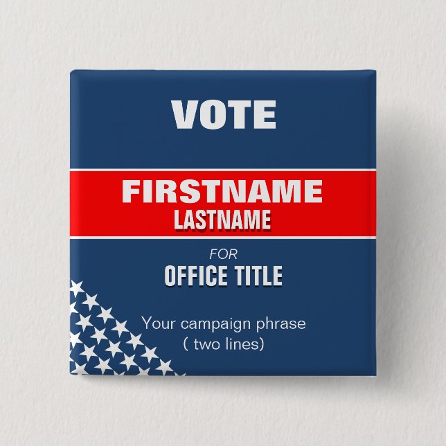 botton quadrado eleição com estrelas knapp (Framsida)