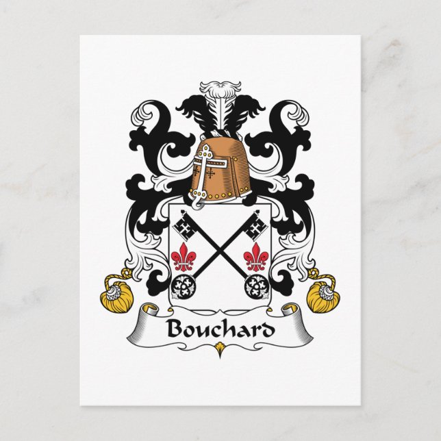 Bouchard Family Crest Vykort (Framsida)