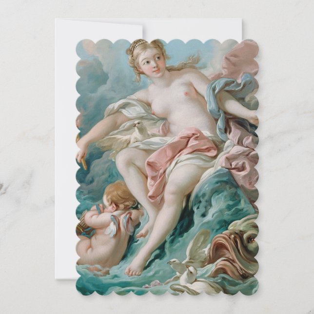 Boucher: Venus på vågor Krusad Finkonst Tack Kort (Framsida)
