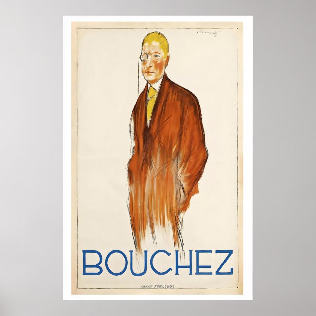 Bouchez Men's Mode Vintage Reklamplakat av Poster (Framsidan)