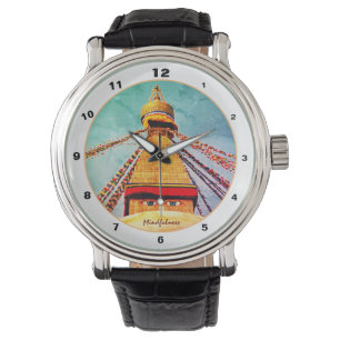 Boudhanath Stupa, Buddha Ögon, Himalaya, Nepal Armbandsur