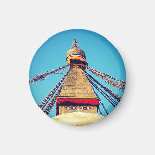 Boudhanath Stupa, Buddha Ögon, Himalayas, Nepal Magnet