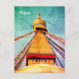 Boudhanath Stupa, Buddha Ögon, Nepal-vykort Vykort