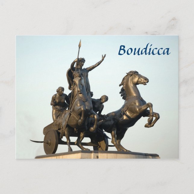 Boudicca Statue i London souvenir-foto Vykort (Framsida)