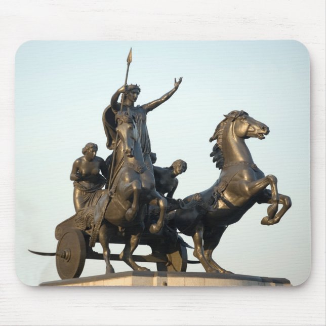 Boudicca staty i London souvenirfoto Musmatta (Framsidan)