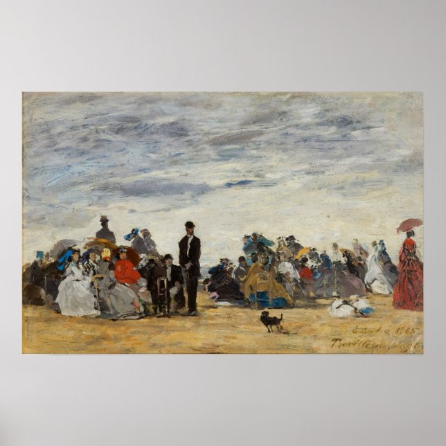 Boudin - Beach vid Trouville Poster (Framsidan)