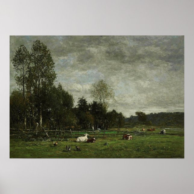 Boudin - Betesmark i utkanten av Honfleur 1856 Poster (Framsidan)