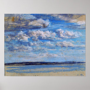 Boudin - Blå himmel White Clouds 1854 Poster