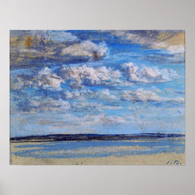 Boudin - Blå himmel White Clouds 1854 Poster (Framsidan)