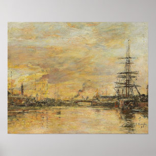 Boudin - Deauville hamn 1886 Poster