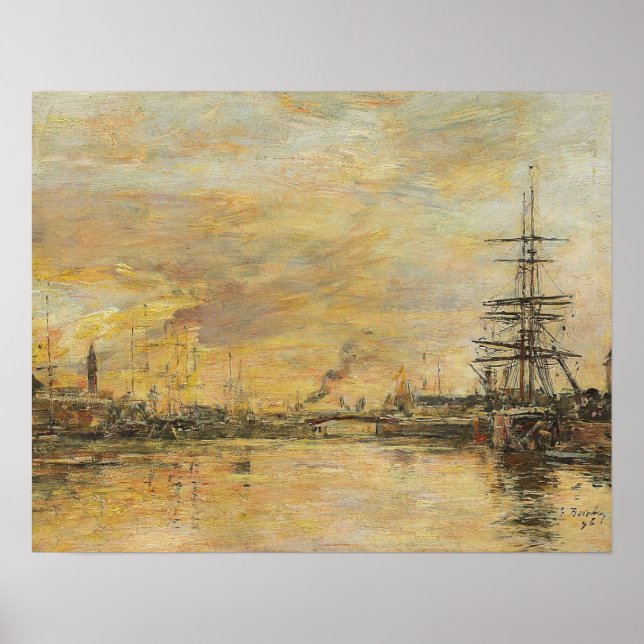 Boudin - Deauville Harbour 1886 Poster (Framsidan)