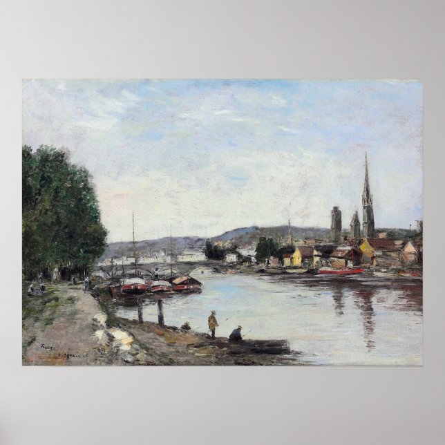 Boudin - Rouen Vy över Reine 1895 Poster (Framsidan)