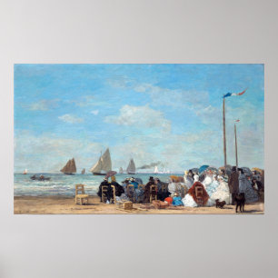Boudin - scen på stranden vid Trouville, 1863 Poster