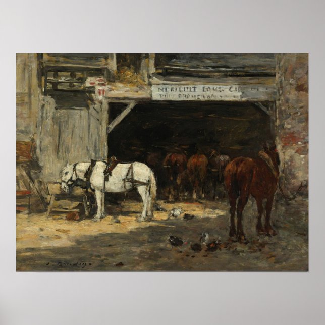 Boudin - Stall med hästar för uthyrning Poster (Framsidan)