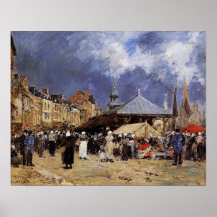Boudin - Trouville-marknaden Poster