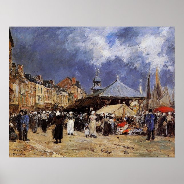 Boudin - Trouville-marknaden Poster (Framsidan)