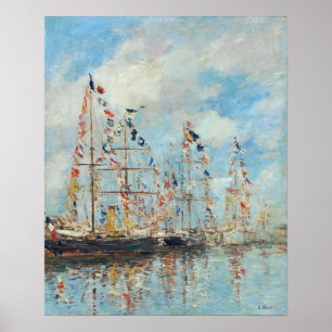 Boudin - Yacht Basin vid Trouville-Deauville 1895 Poster