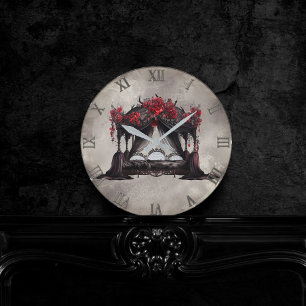 Boudoir   Canopy Scarf Old Victoran Poster Bed Rund Klocka