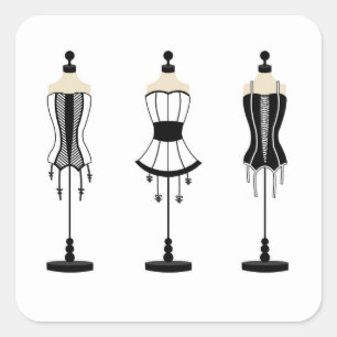Boudoir Lingerie Stickers Fyrkantigt Klistermärke