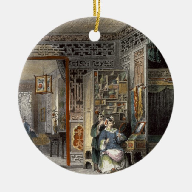 Boudoir och Säng-Kammare av en dam av frodigt, Julgransprydnad Keramik (Framsidan)