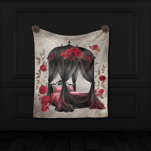 Boudoir Scarf Canopy Old Antique Poster Bed Fleecefilt