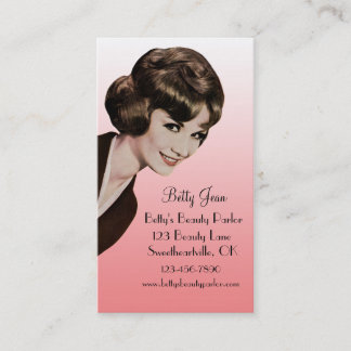 Bouffant rosa Hairstylistkort för Retro vintage Visitkort