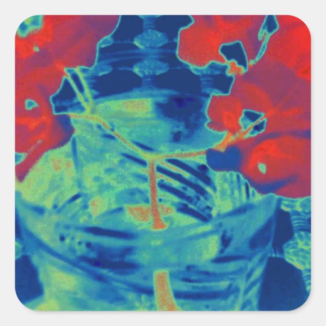 bougainville-bild fyrkantigt klistermärke (Framsida)