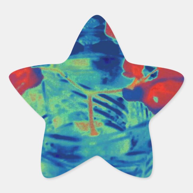 bougainville-bild stjärnformat klistermärke (Framsida)