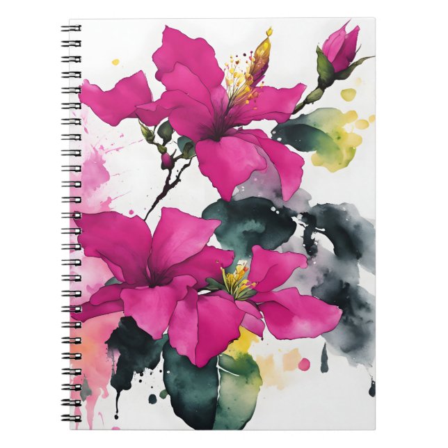 Bougainvillea - Akvarellblommor Anteckningsbok (Framsidan)