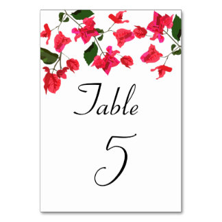 Bougainvillea Blomme Bröllop Bordsnummer Card