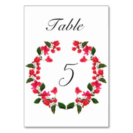 Bougainvillea Blomme Bröllop Bordsnummer Card