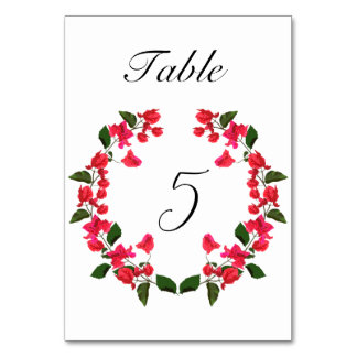 Bougainvillea Blomme Bröllop Bordsnummer Card