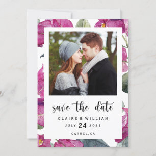 Bougainvillea Blommigt Photo Save Date Card Spara Datumet