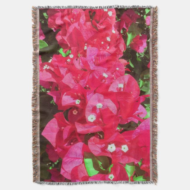 Bougainvillea Cascade Throw Blanket Filt (Framsidan Vertikal)