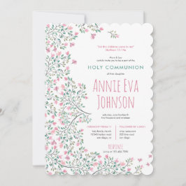Bougainvillea First Heliga Communion Inbjudningar