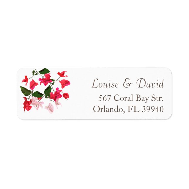 Bougainvillea Flower Return-adressetikett Returadress Etikett (Framsidan)