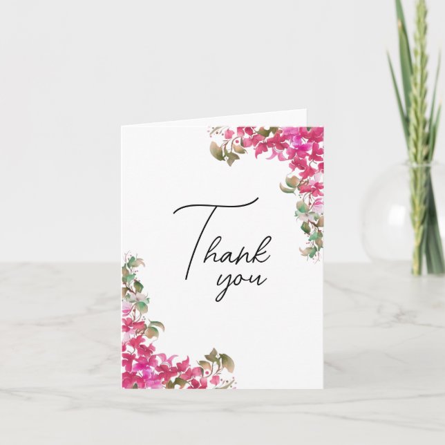 Bougainvillea Flowers Watercolor Magenta Anteckningskort (Framsida)