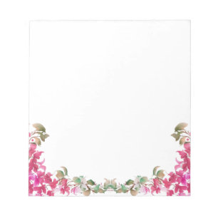 Bougainvillea Flowers Watercolor Magenta Note Card Anteckningsblock